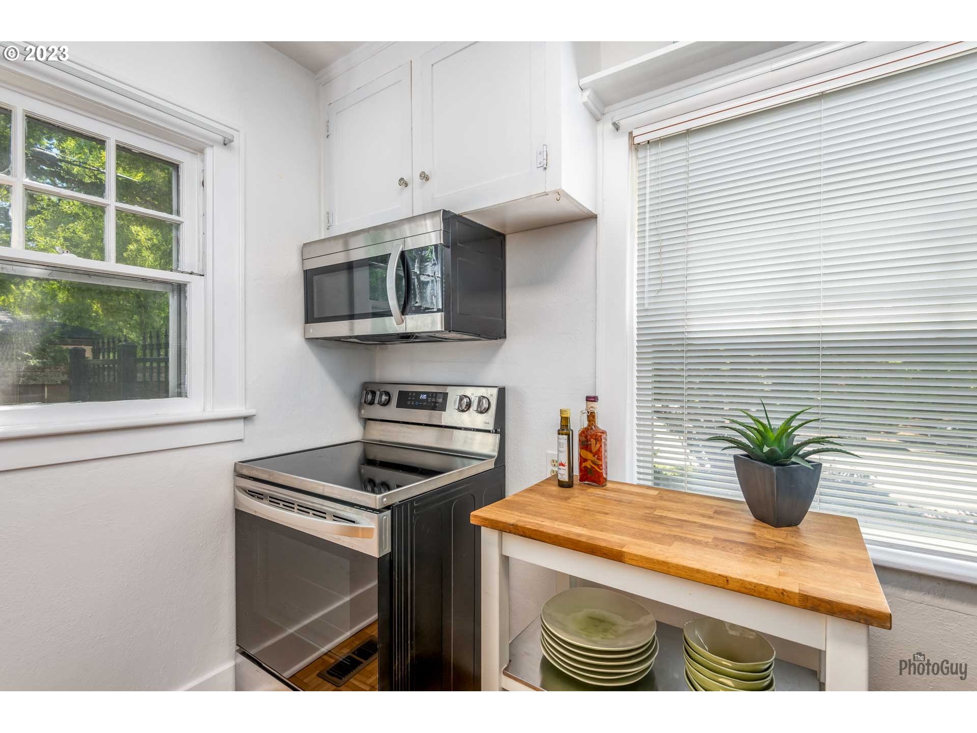 1041 Madison Street Eugene, OR 97402 - Photo 11 of 34 a kitchen with a stove a sink and a potted plant