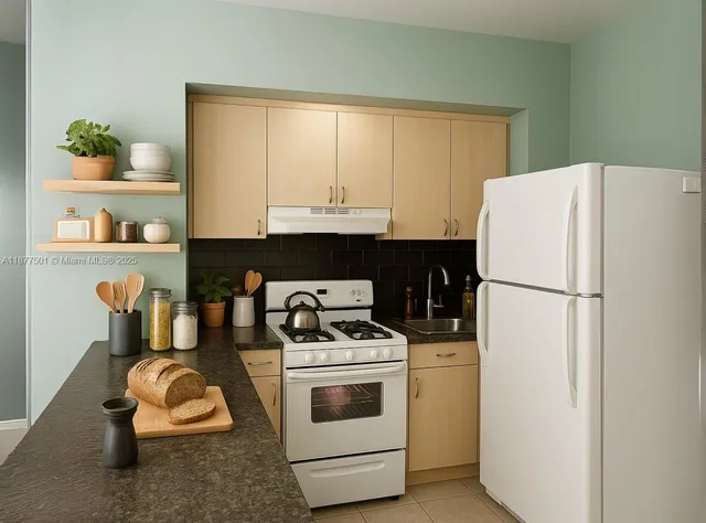 a white refrigerator freezer sitting in a kitchen