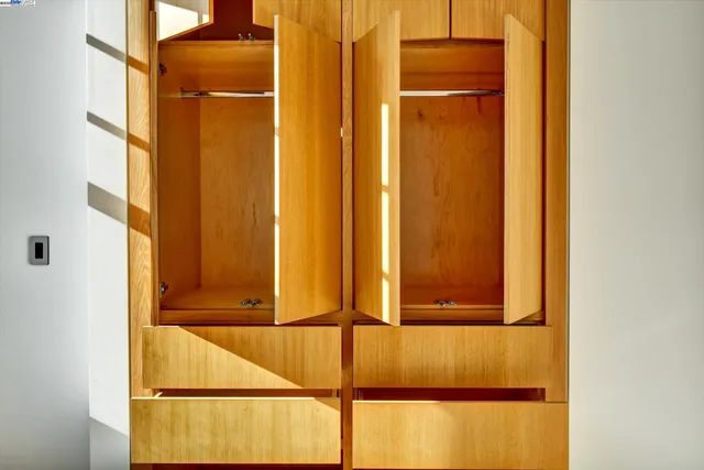 an aerial view of a residential apartment building with outdoor space