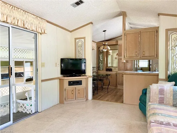 a living room with furniture