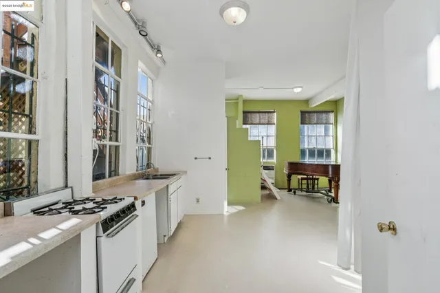 a workspace with furniture and a window