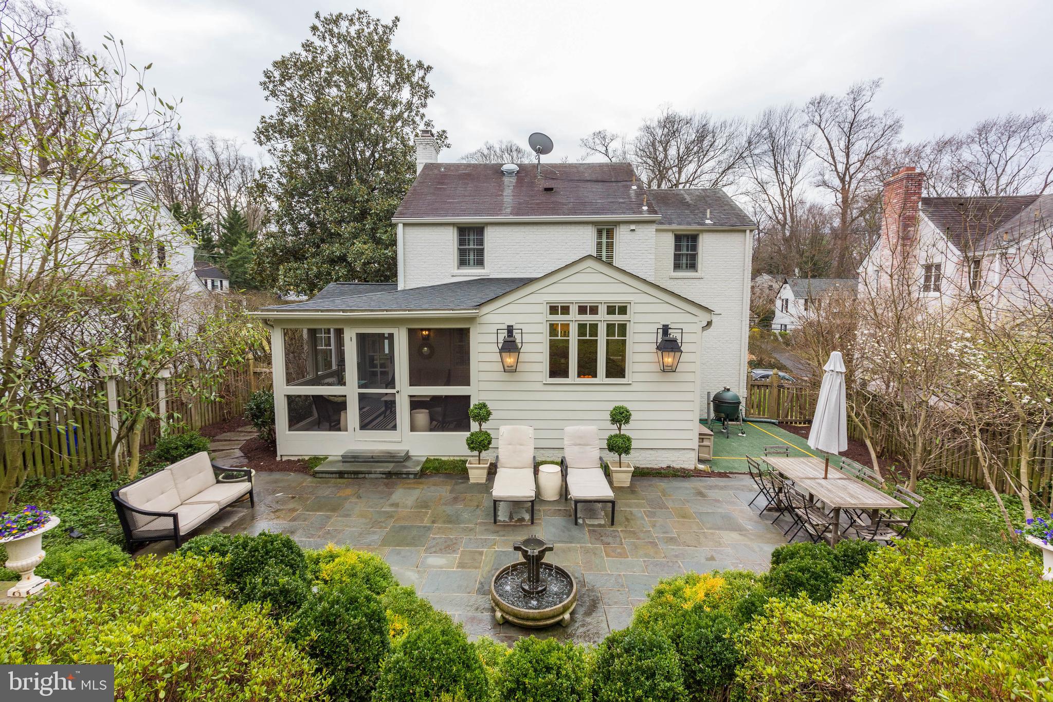 6001 Gloster Road Bethesda, MD 20816 - Photo 54 of 64 Slate patio with feature fountain.