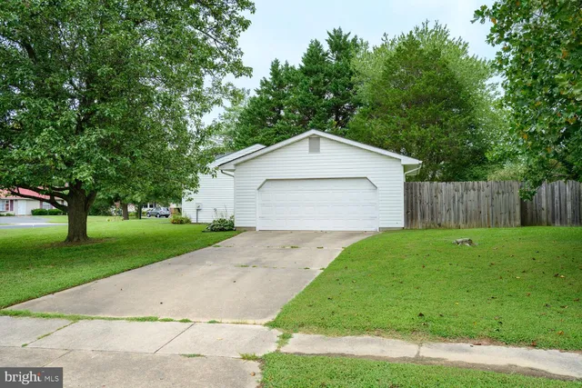 a view of backyard of house with green space