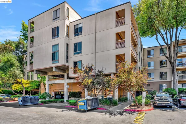 a front view of a building with street view