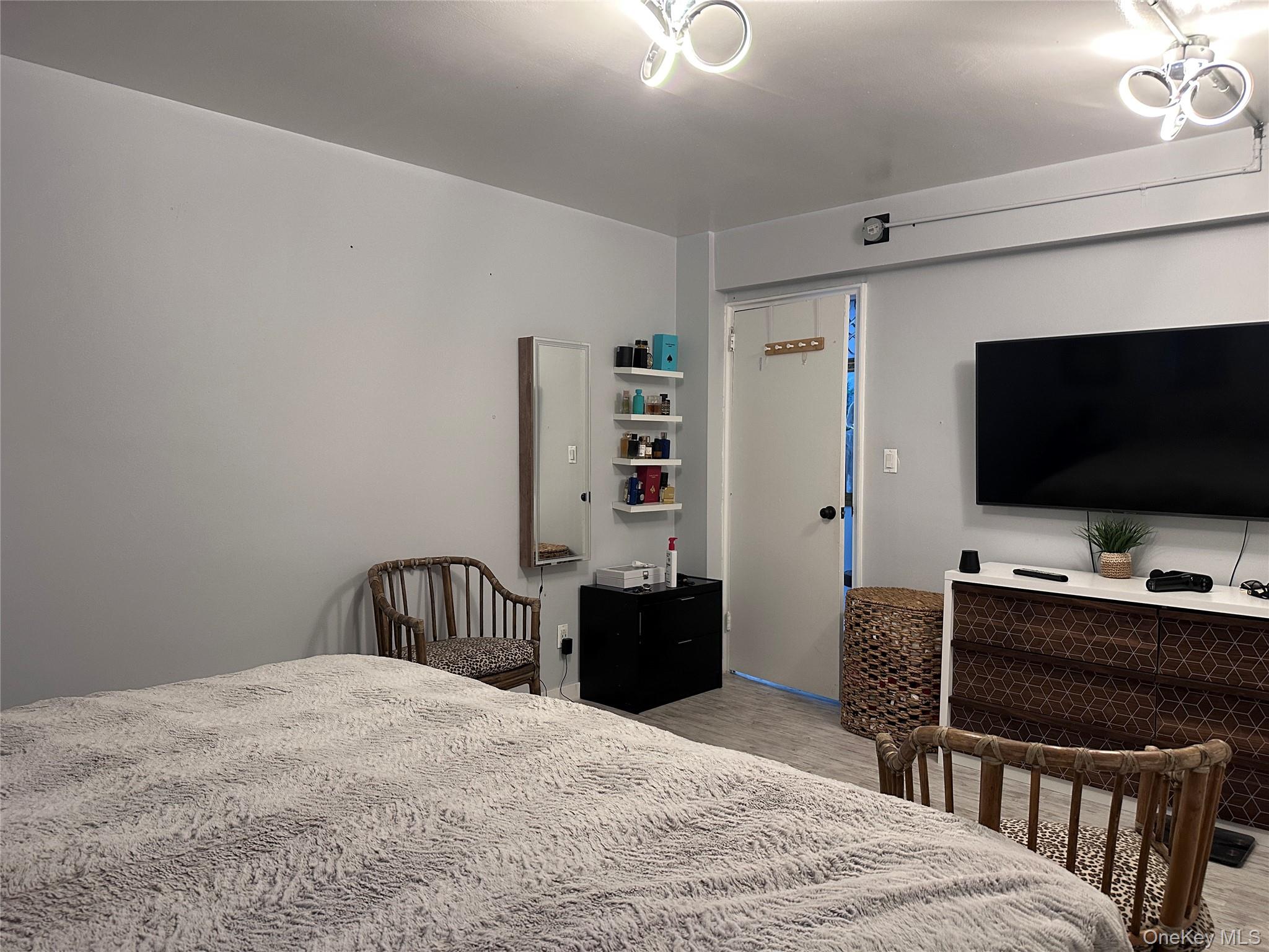 250 West Merrick Road, Unit 2F Freeport, NY 11520 - Photo 12 of 30 a bedroom with a bed and a flat screen tv
