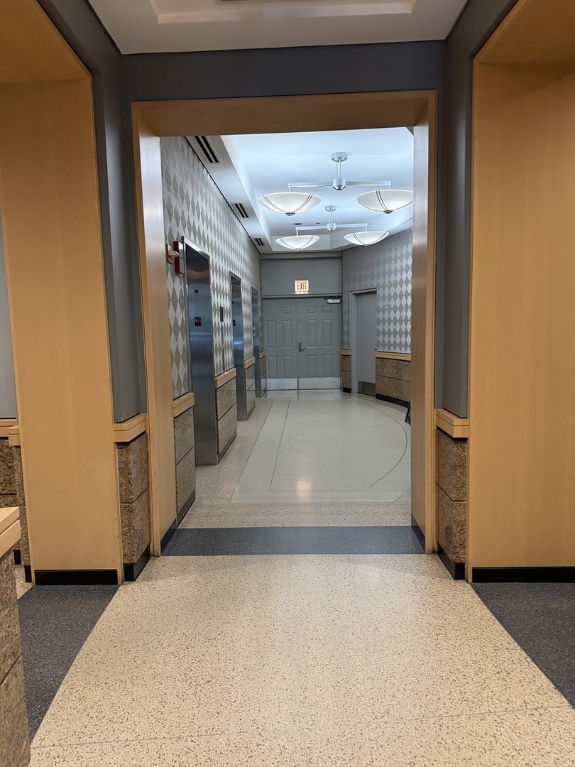1600 South Prairie Avenue, Unit 1607 Chicago, IL 60616 - Photo 3 of 11 a view of a hallway with wooden walls
