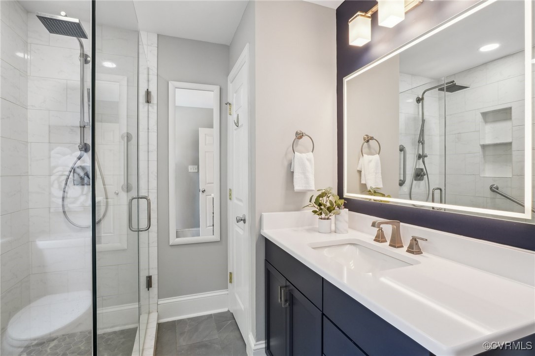 17501 Old Ridge Road Montpelier, VA 23192 - Photo 27 of 45 a bathroom with a double vanity sink mirror and double