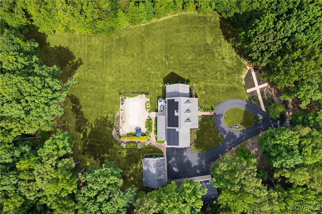 17501 Old Ridge Road Montpelier, VA 23192 - Photo 42 of 45 an aerial view of a house with a yard and large trees