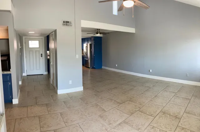 a view of a hallway with entryway