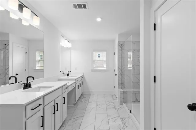 a bathroom with a shower