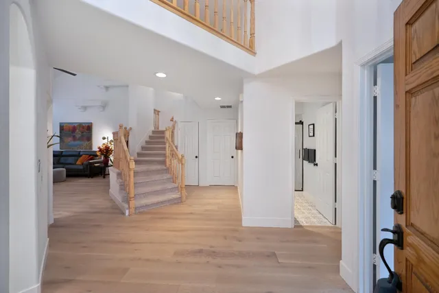 a view of entryway with livingroom and furniture