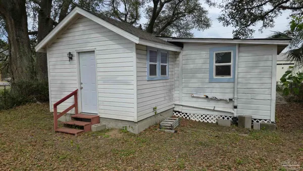 a backyard of a house