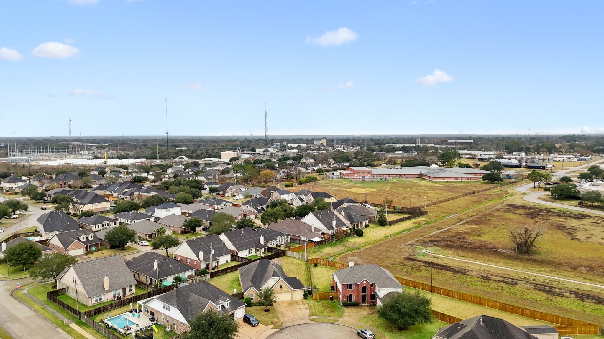 1972 Jobes Court Alvin, TX 77511 - Photo 36 of 39 Aerial view of home showing neighborhood and nearby schools.