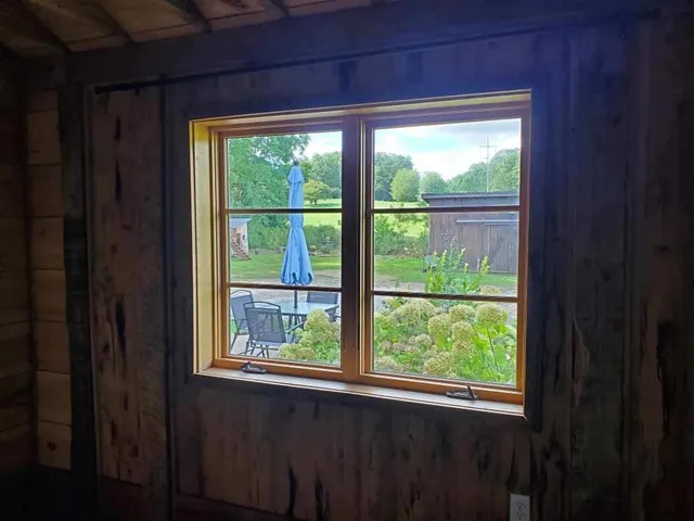 a view of a door and yellow