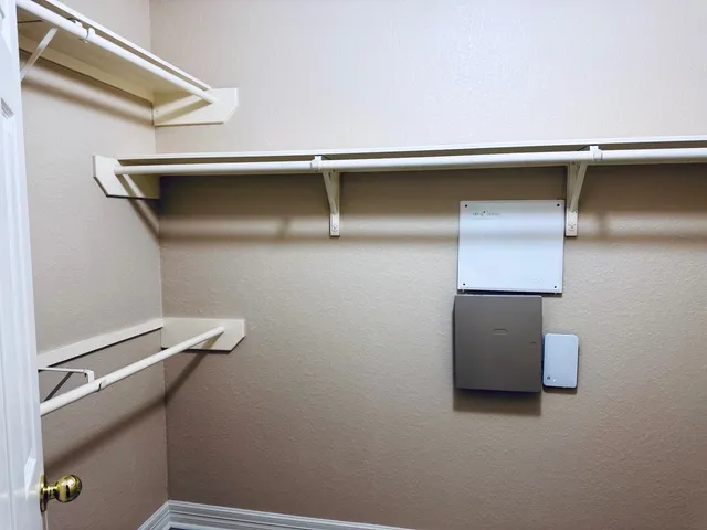 a close view of closet