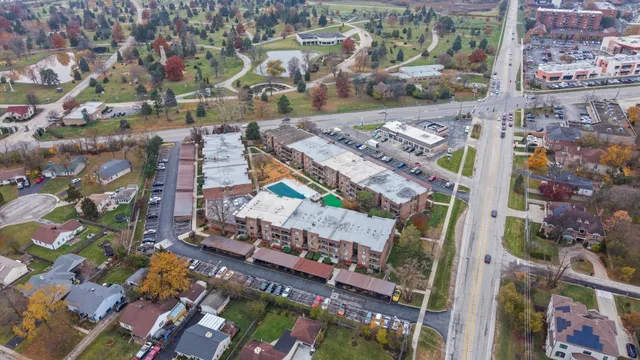 a view of a city with tall buildings