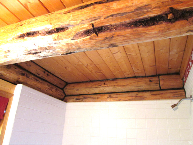6210 Mountain View Road, Unit 133 Coalville, UT 84017 - Photo 41 of 87 Detailed view of plank wooden bathroom ceiling.