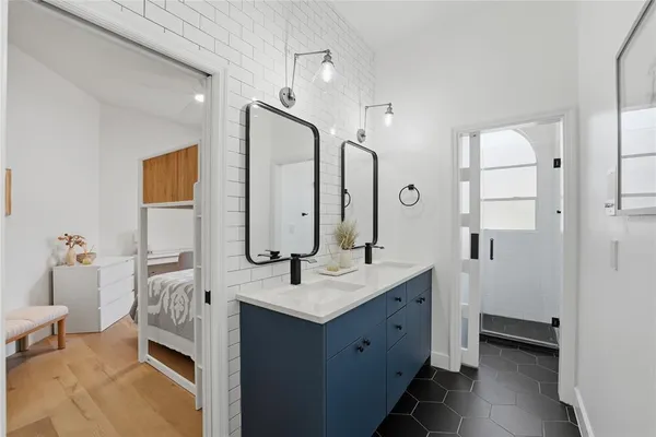 a bathroom with a shower
