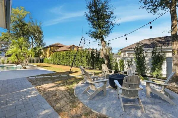 a view of outdoor space with seating