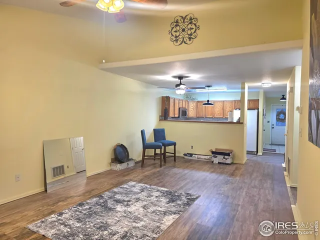 a view of a kitchen and dining room