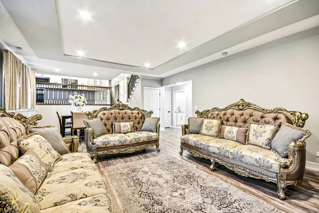 a living room with furniture and a couch