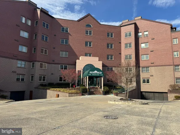 a front view of a building