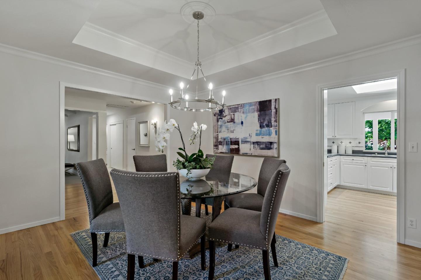 869 Terrace Drive Los Altos, CA 94024 - Photo 14 of 86 a view of a dining room with furniture and wooden floor