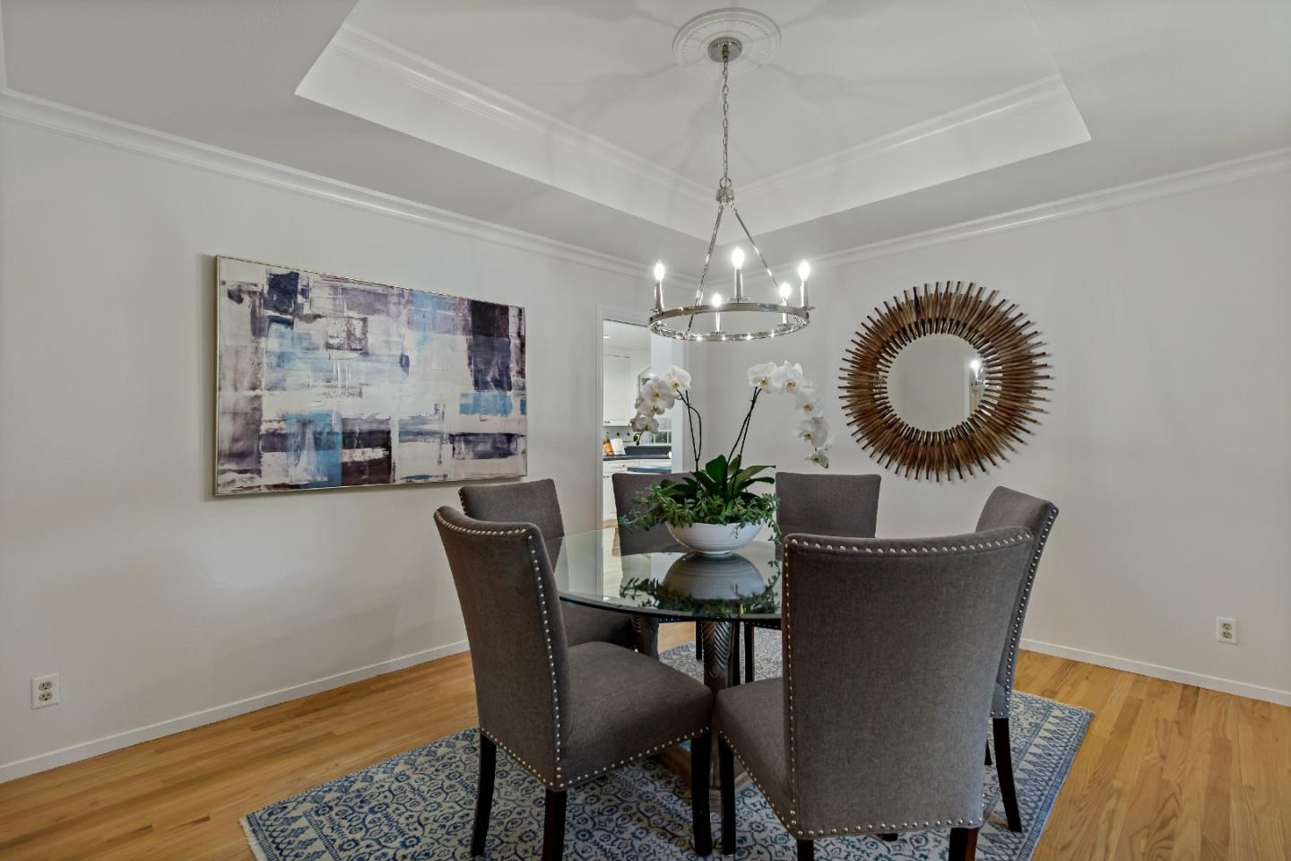 869 Terrace Drive Los Altos, CA 94024 - Photo 16 of 86 a view of a dining room with furniture and wooden floor
