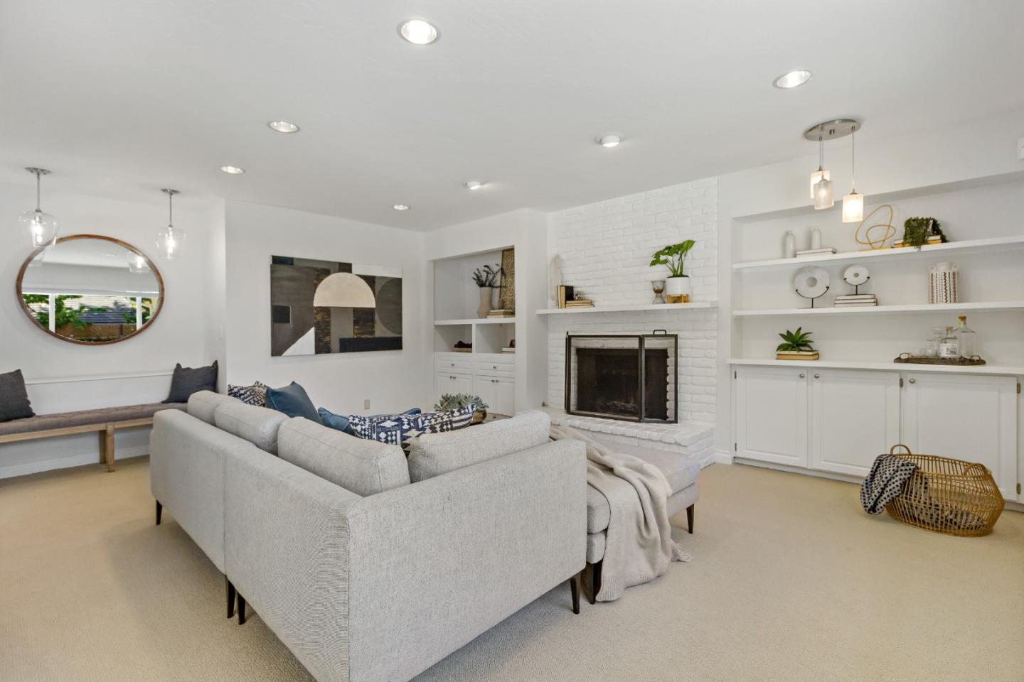 869 Terrace Drive Los Altos, CA 94024 - Photo 19 of 86 a living room with furniture and a fireplace