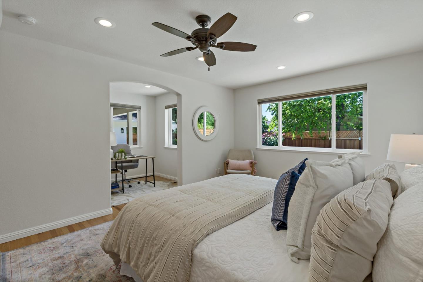 869 Terrace Drive Los Altos, CA 94024 - Photo 55 of 86 a bedroom with a bed and a chandelier