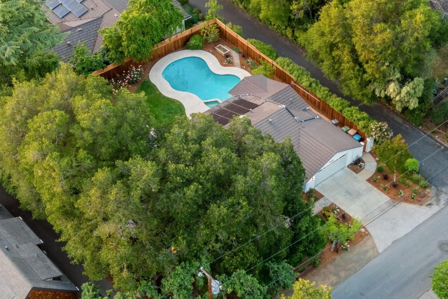 869 Terrace Drive Los Altos, CA 94024 - Photo 75 of 86 an aerial view of a house with a yard and lake view