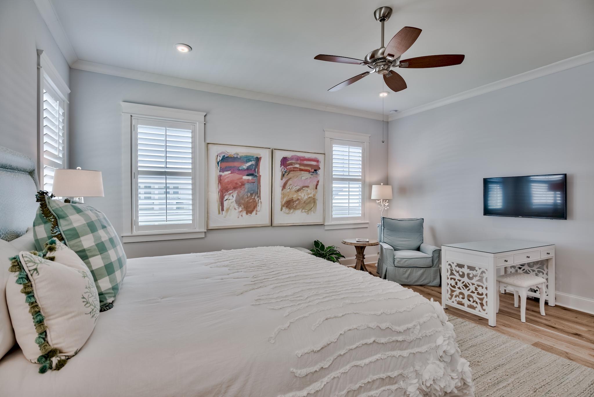 114 Clipper Street Inlet Beach, FL 32461 - Photo 21 of 64 a bedroom with a bed and furniture