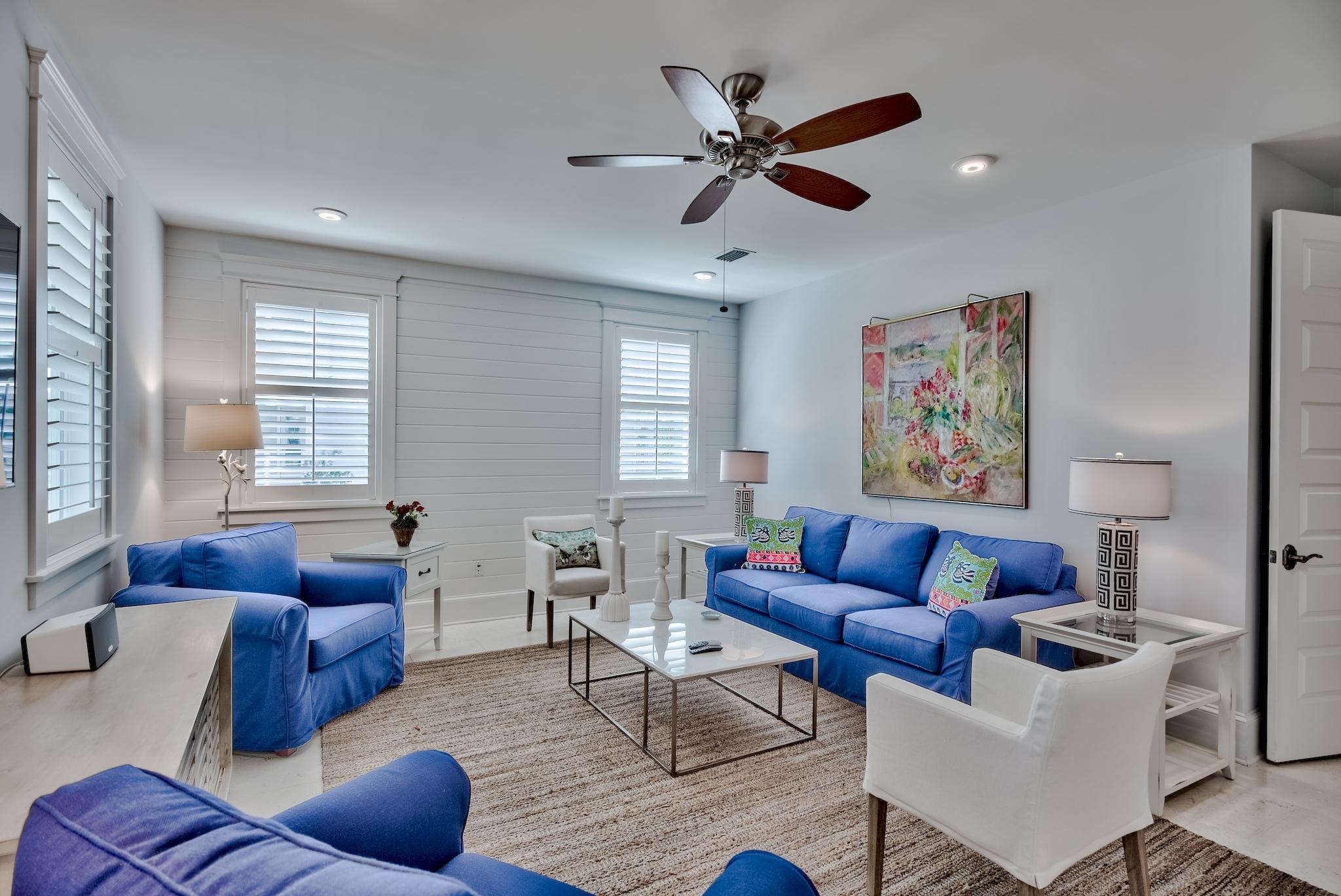 114 Clipper Street Inlet Beach, FL 32461 - Photo 33 of 64 a living room with furniture and a large window