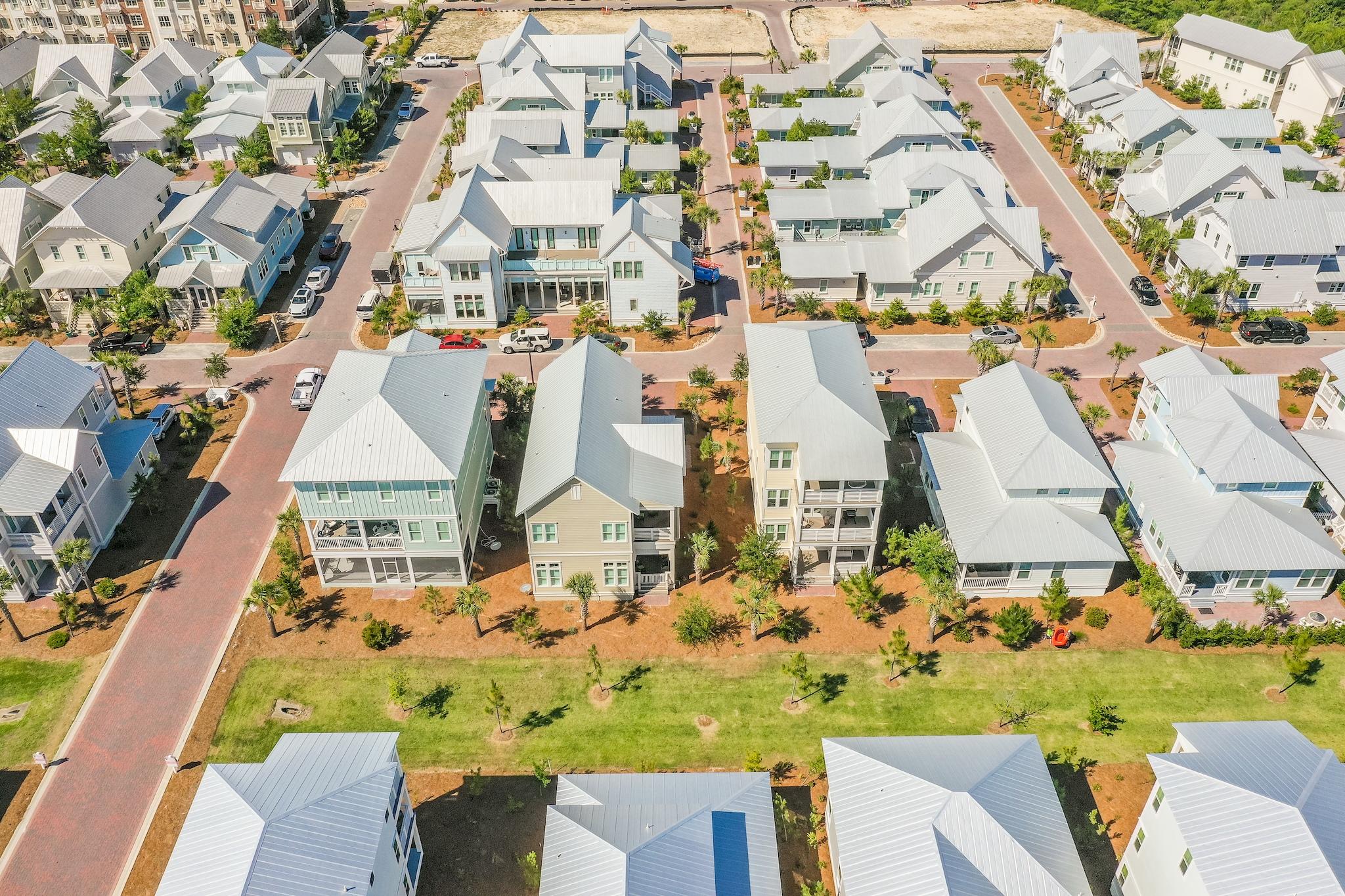 114 Clipper Street Inlet Beach, FL 32461 - Photo 43 of 64 an aerial view of residential houses with outdoor space