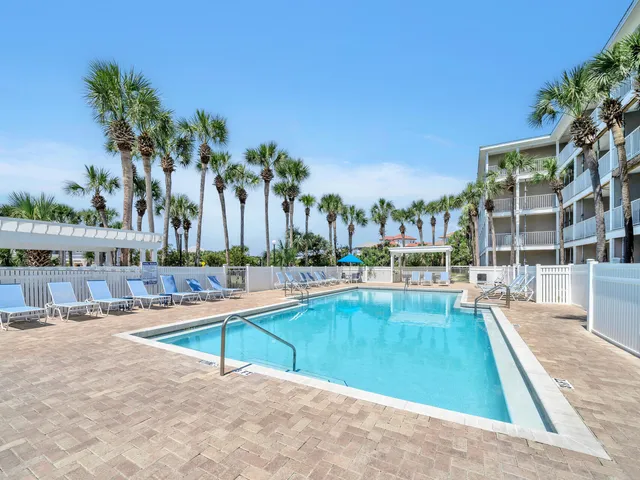 swimming pool with outdoor seating
