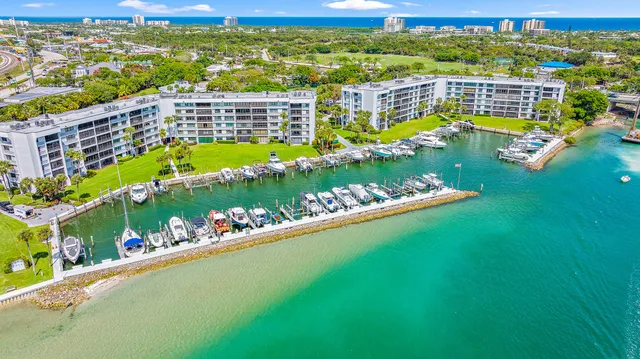 a view of a city with an ocean view