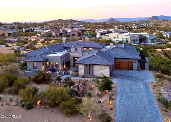 an aerial view of multiple house