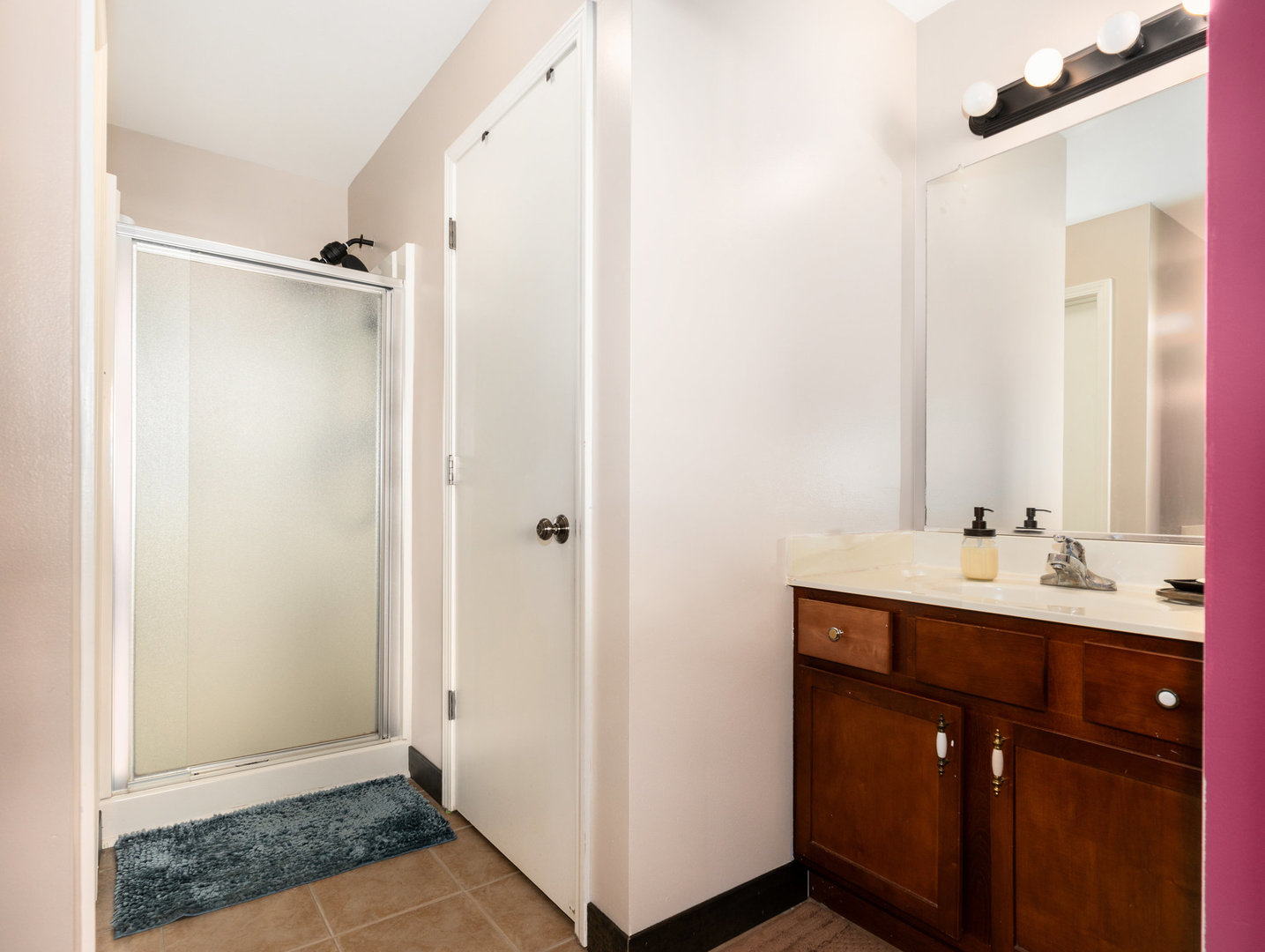 1416 Trailside Drive Beecher, IL 60401 - Photo 12 of 24 a bathroom with a sink a mirror and a shower