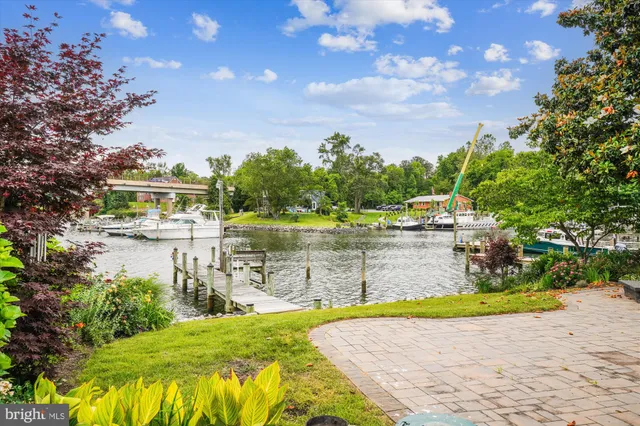 a view of a lake with houses