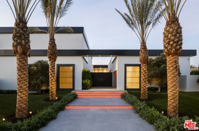 a living room with furniture a fireplace and a potted plant