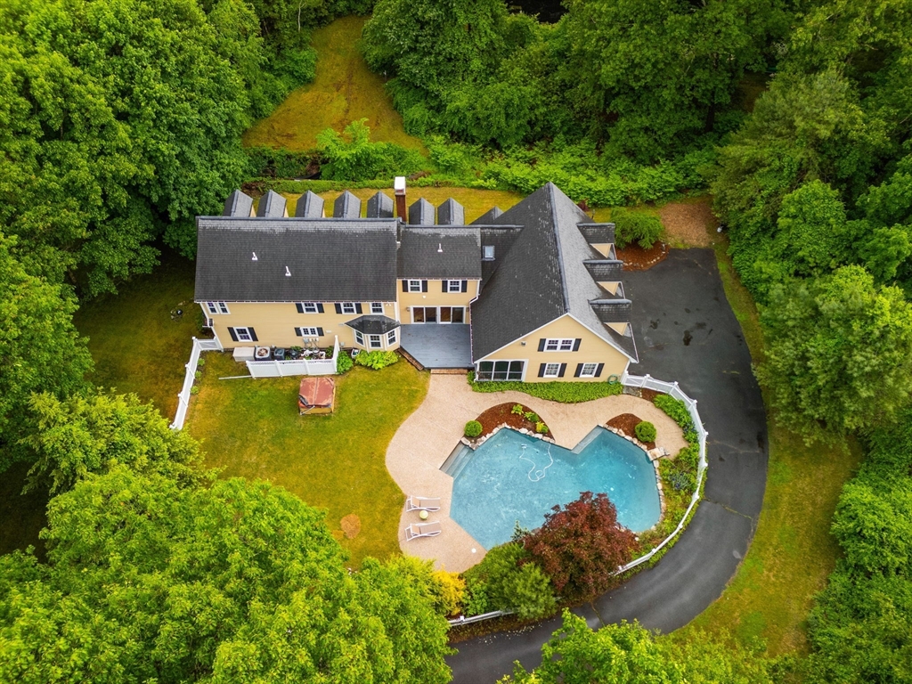 122 Depot Road Boxford, MA 01921 - Photo 2 of 41 an aerial view of a house with swimming pool and outdoor space