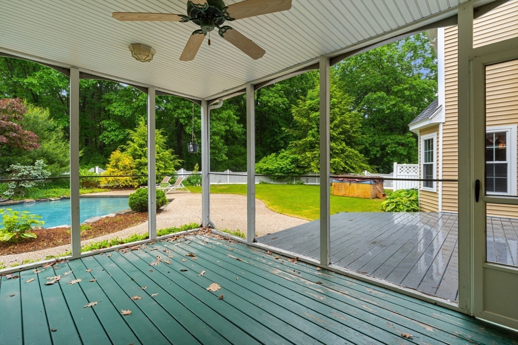 122 Depot Road Boxford, MA 01921 - Photo 31 of 41 a view of a swimming pool with wooden deck