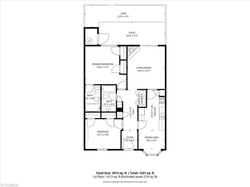 814 Guilford College Road, Unit 133 Greensboro, NC 27409 - Photo 18 of 18 Floorplan with measurements