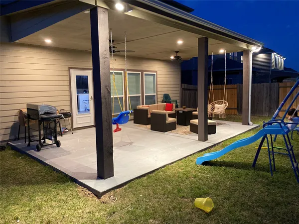 a living room with furniture