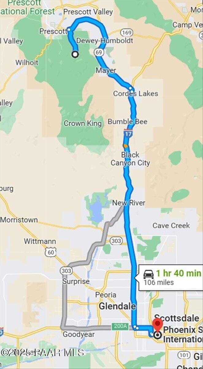 5140 Charcoal Kiln Road Prescott, AZ 86303 - Photo 63 of 66 66-069_Distance to Skyharbor Airpor