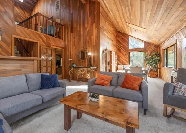 a outdoor living space with patio furniture