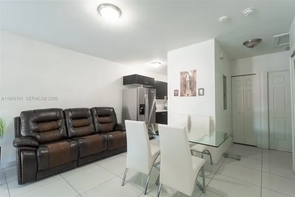 a living room with furniture