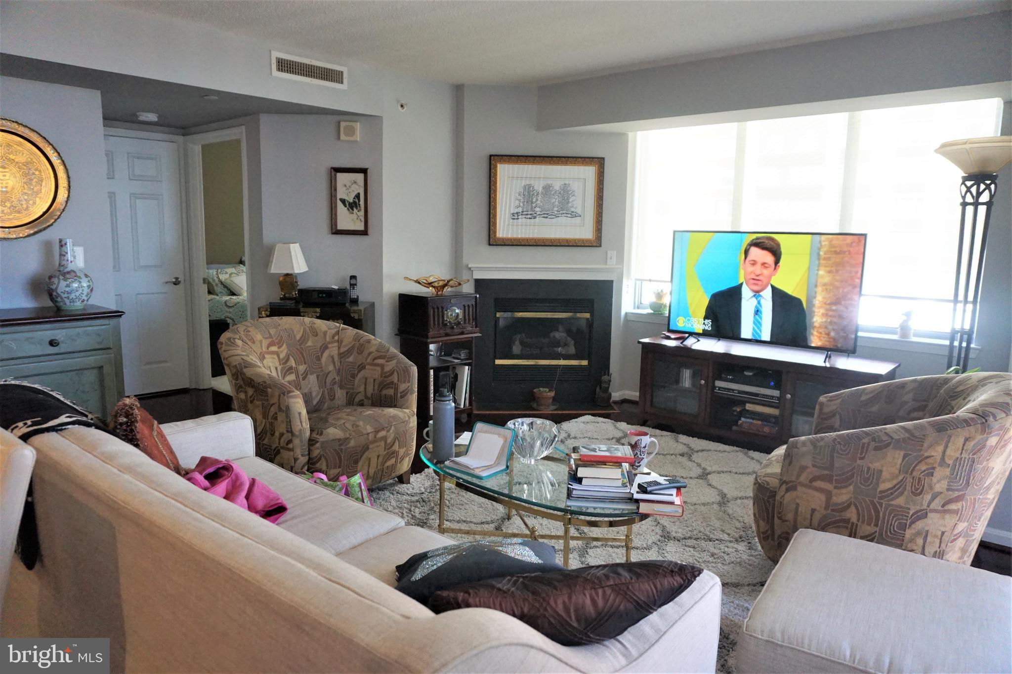 11710 Old Georgetown Road, Unit 630 North Bethesda, MD 20852 - Photo 12 of 30 Living room with fireplace