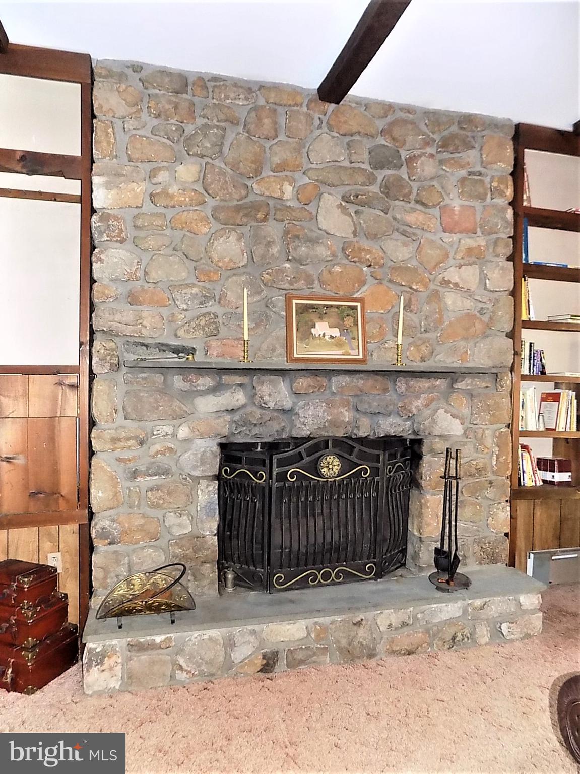 126 Walker Road Washington Crossing, PA 18977 - Photo 26 of 44 Gorgeous Floor to Ceiling Stone Fireplace