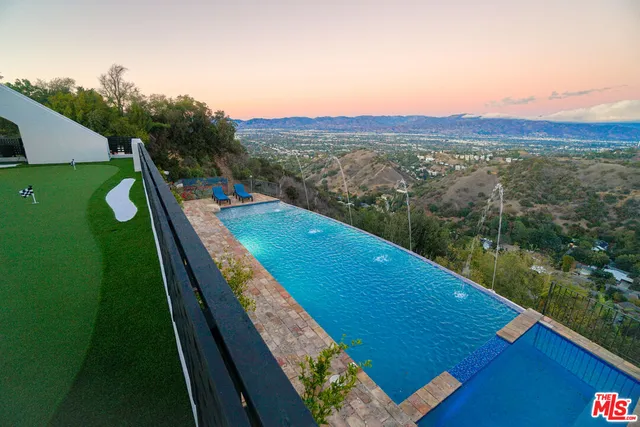 a view of a lake with a mountain